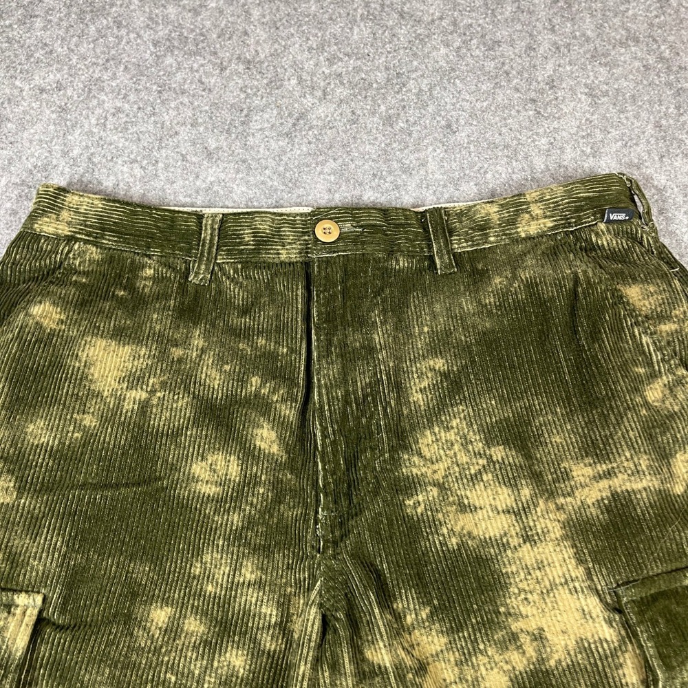 Vans Corduroy Loose Tapered Tie Dye Cargo Pants Mens 34 Olive Green - Picture 4 of 15